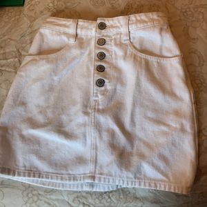 John Galt White Denim Skirt